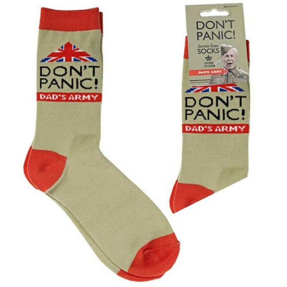 Official Dad's Army Don't Panic Socks Mens Size 8-12 - Picture 1 of 2